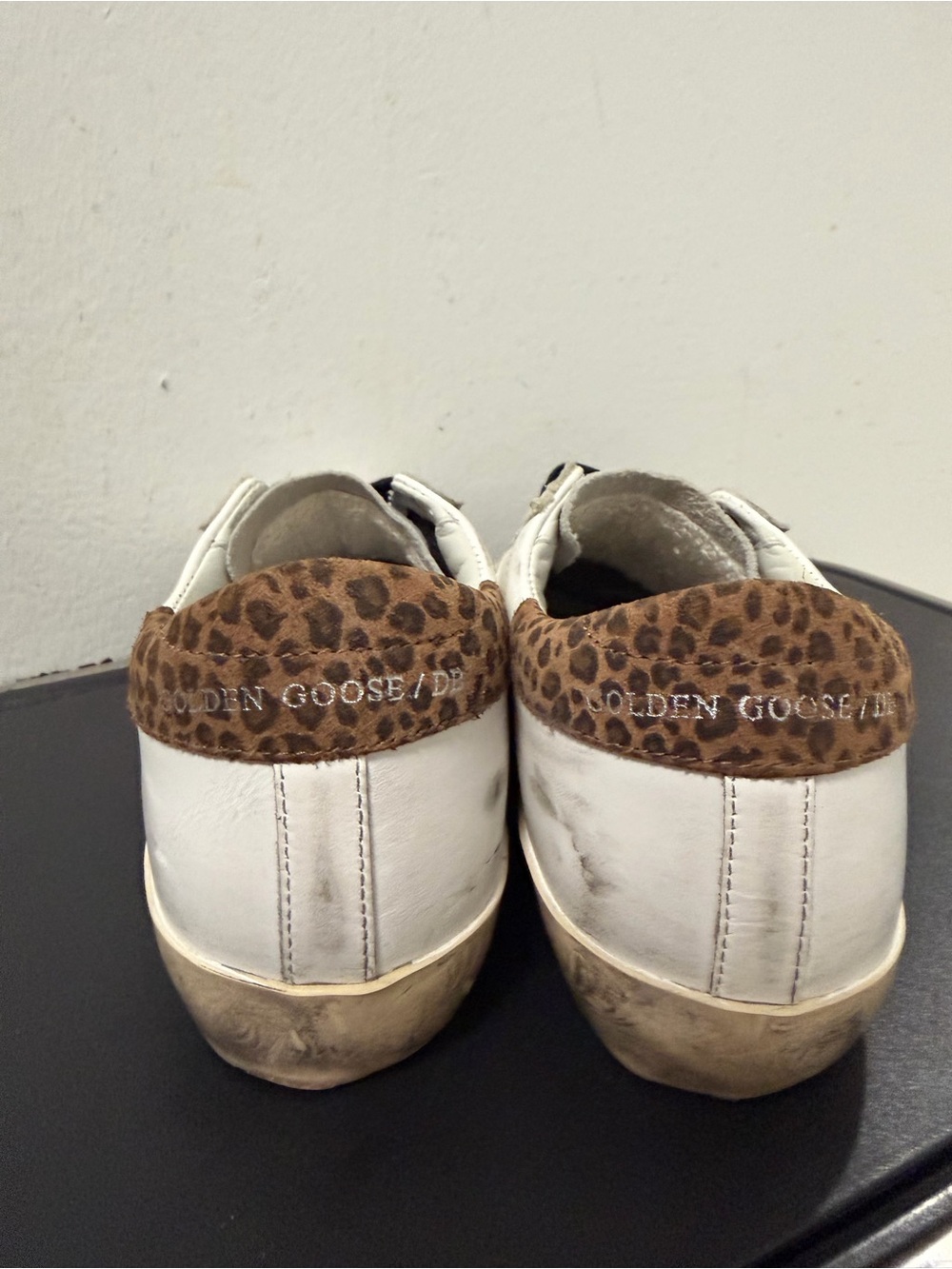 Golden Goose Women's Archive Size 36 White Leather Leopard Details Worn Lightly - Picture 8 of 14